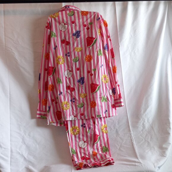 Nick & Nora Striped Summer Fruit Pajamas set - Picture 3 of 8